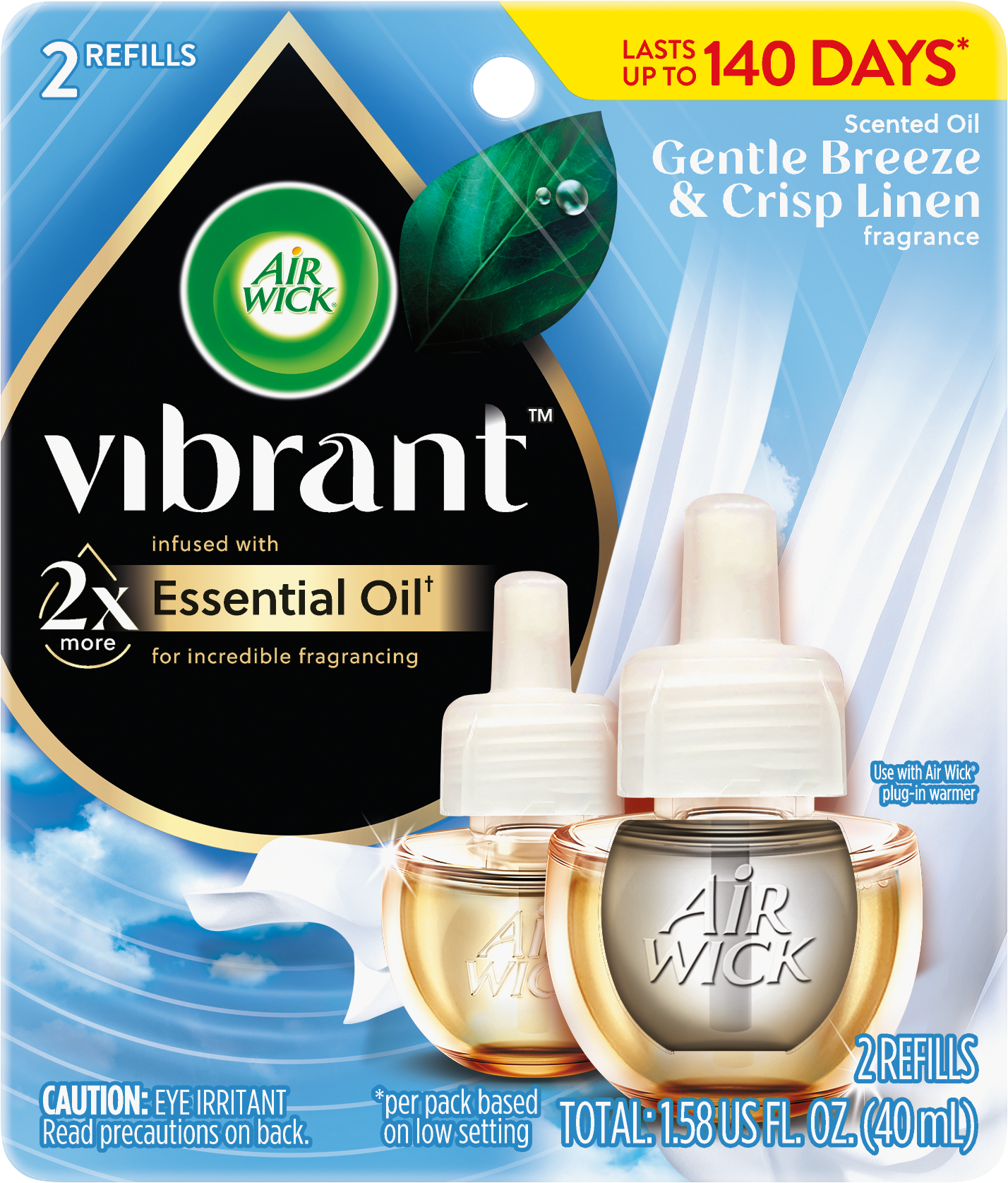 AIR WICK® Scented Oil - Gentle Breeze & Crisp Linen (Vibrant) 
